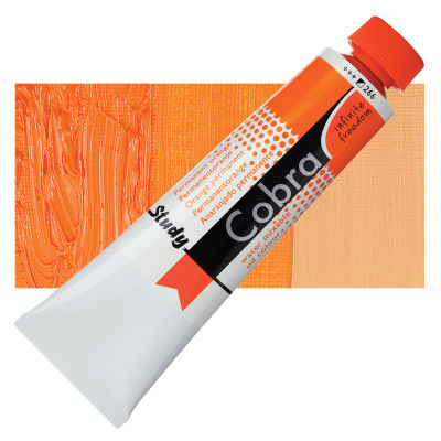 Royal Talens Cobra Study Water Mixable Oil Colors - Permanent Orange, 40 ml tube