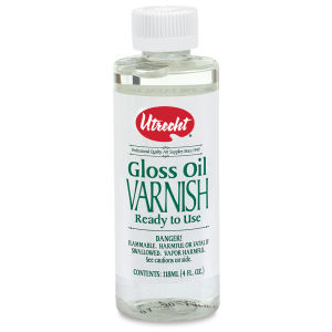 Utrecht Oil Varnishes - Front of 4 oz Gloss Oil Varnish bottle shown