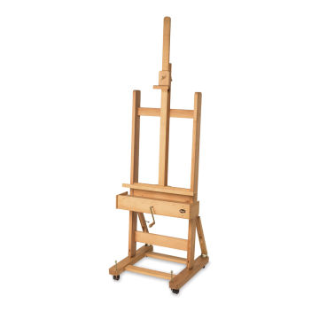 Blick Master's Easel by Jullian - Angled view showing crank and with Mast extended