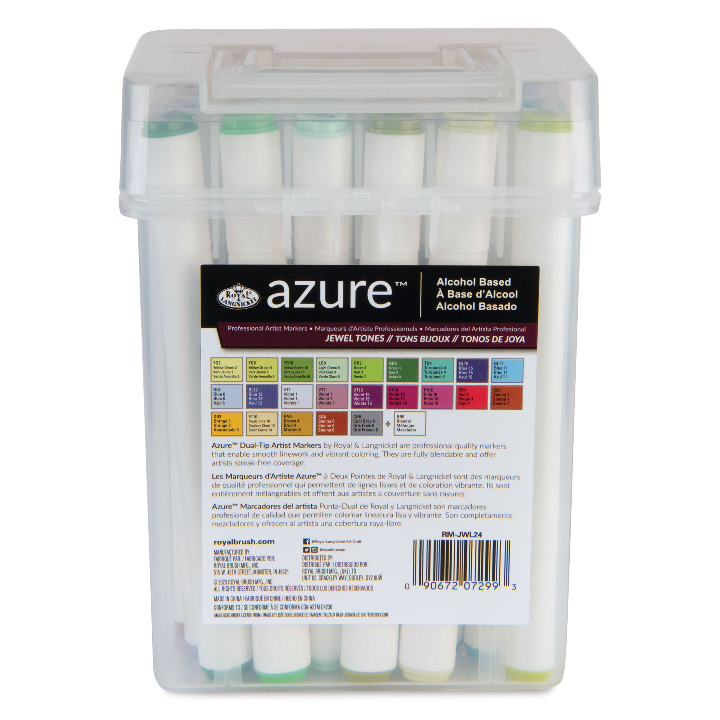 Royal & Langnickel Azure Dual Tip Markers - Set of 24, Jewel Tones