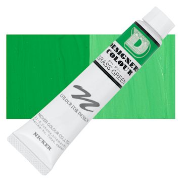 Open in modal - Nicker Designers Color Gouache - Grass Green, 20 ml tube and swatch