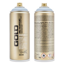 Montana Gold Acrylic Professional Spray Paint - Denim Light, 400 ml (Front and back of spray can)