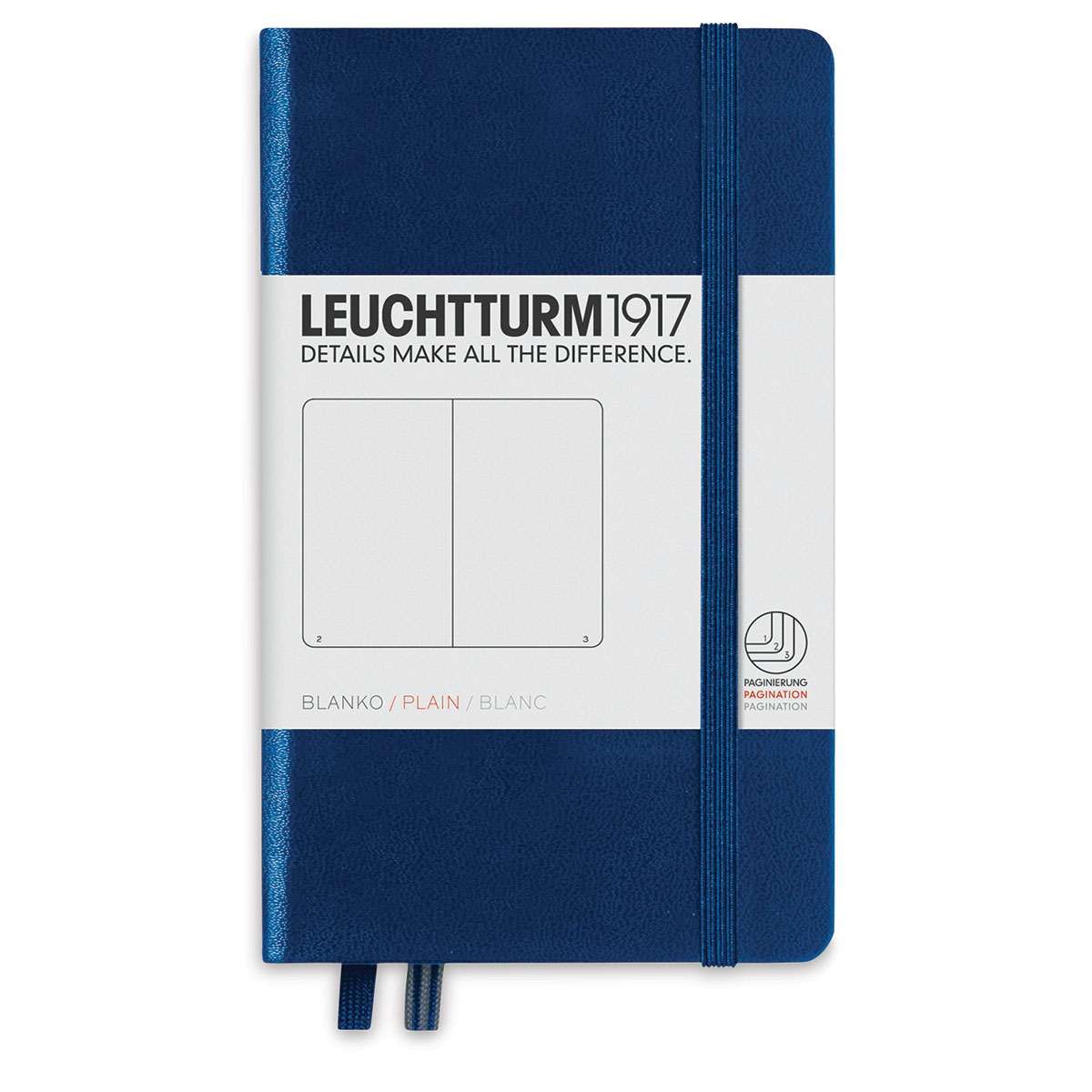 Leuchtturm1917 Blank Hardcover Notebook - Navy, 3-1/2' x 6'