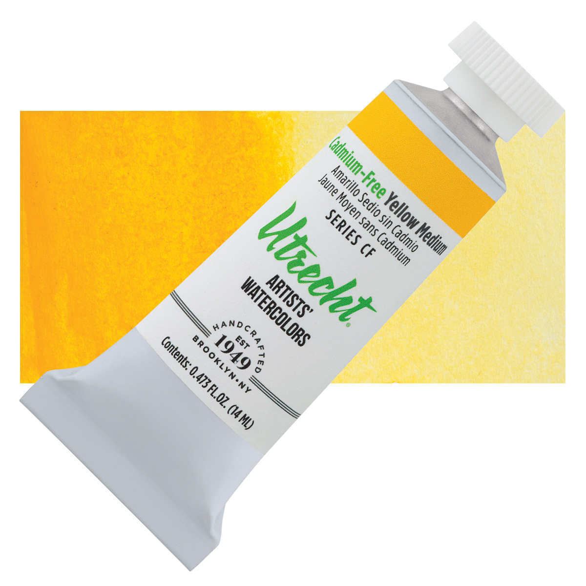 Utrecht Artists' Acrylic Paint - Cadmium Yellow Medium, 5 oz tube