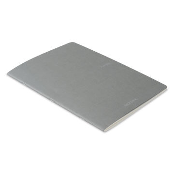 Fabriano EcoQua Staplebound Notebook - Gray, 11.7" x 8.3", Lined (side view)