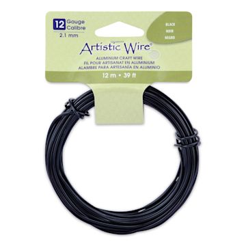 Open in modal - Artistic Wire Aluminum Craft Wire - Black, 12 Gauge, 39 ft