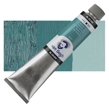Open in modal - Van Gogh Oil Paint - Turquoise Blue, 200 ml tube and swatch