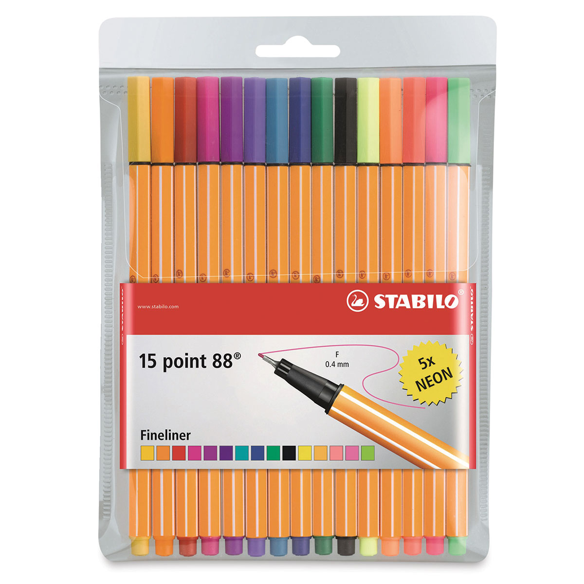 Aanpassen pols metro Stabilo Point 88 Fineliner Pen Set - Assorted Colors, Wallet, Set of 15|  Utrecht Art Supplies