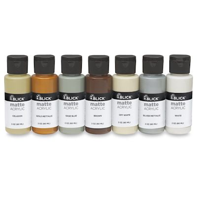 Blick Matte Acrylics - Neutral Colors, Set of 7, 2 oz bottles | BLICK ...