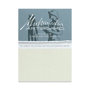 Open in modal - Multimedia Artboard Plein Air Acrylic Primed Linen Artist Panel - 6" x 8", 109 DP, Pkg of 3 front of package