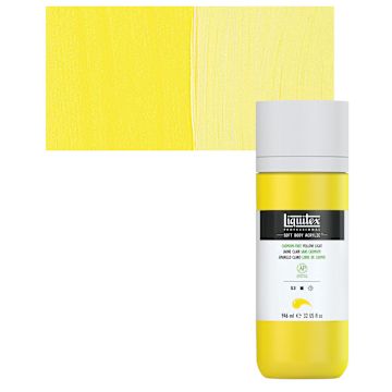 Open in modal - Liquitex Soft Body Artist Acrylic - Cadmium-Free Yellow Light, 946 ml bottle and swatch