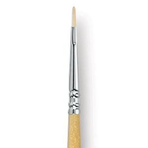 Escoda Clasico Chungking White Bristle Brush - Short Filbert, Long Handle, Size 0