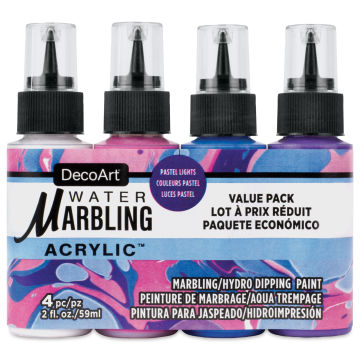 DecoArt Water Marbling Acrylic Paint - Pastels Lights, Set of 4, 2 oz