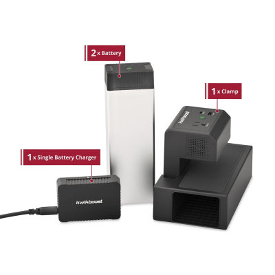 KwikBoost EdgePower Desktop Charging Station System - Personal Use Set, components laid out. 