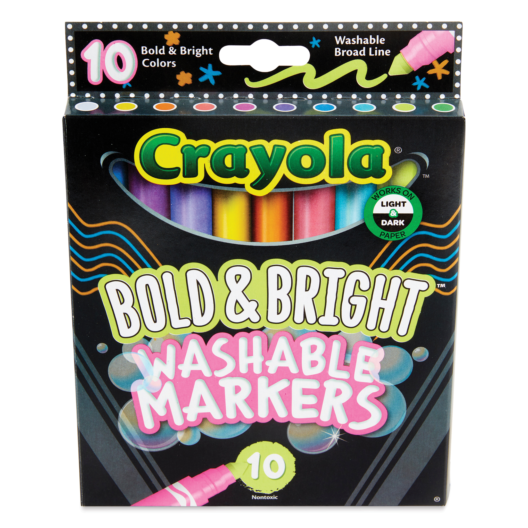 Crayola Washable Markers with Retractable Tips, Clicks, School Supplies, 10  Count, Gifts for Kids
