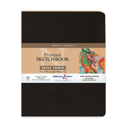Stillman & Birn Nova Series Toned Softcover Sketchbook - Front of Beige toned Sketchbook with label