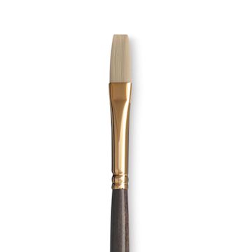 Open in modal - Princeton Series 6300 Dakota Synthetic Bristle Brush - Flat, Long Handle, Size 4 close up