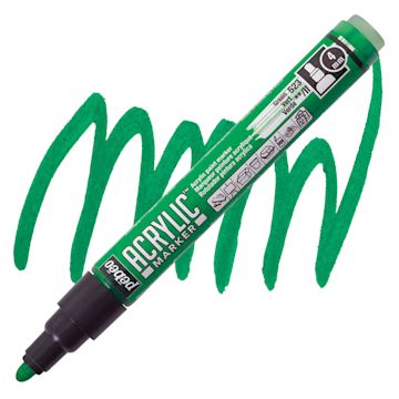 Open in modal - Pebeo Acrylic Marker - Green, 4 mm, Bullet Nib marker and swatch