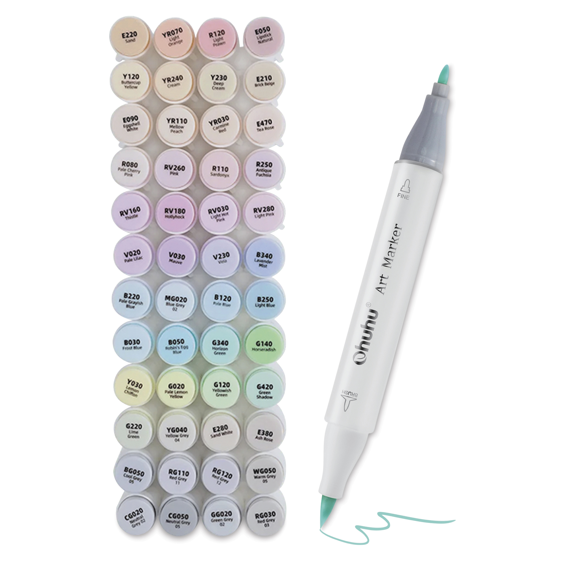 Ohuhu Honolulu B Dual Tip Marker Sets - Set of 48, Sweetness