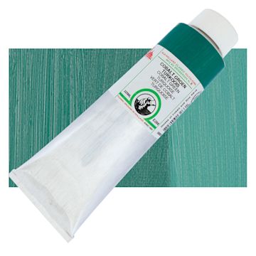 Open in modal - Old Holland Classic Oil Color - Cobalt Green Turquoise, 225 ml tube and swatch