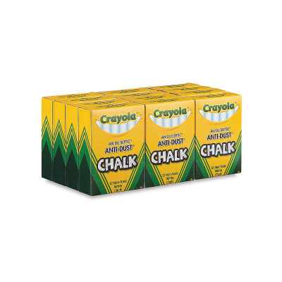 Crayola Anti-Dust Chalk - 12 boxes of 12 sticks each shown together
