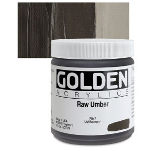 Golden Heavy Body Artist Acrylics - Raw Umber, 8 oz jar