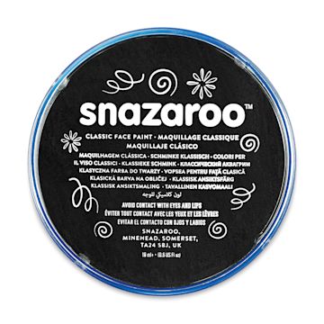 Open in modal - Snazaroo Face Paints - Top view of jar of Black Face Paint

