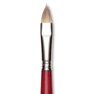 Open in modal - Escoda Opera Takatsu Synthetic Brush - Filbert, Long Handle, Size 12 (Close-up of brush)