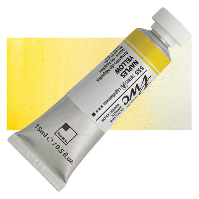 PWC Extra Fine Professional Watercolor - Naples Yellow, 15 ml, Swatch with Tube