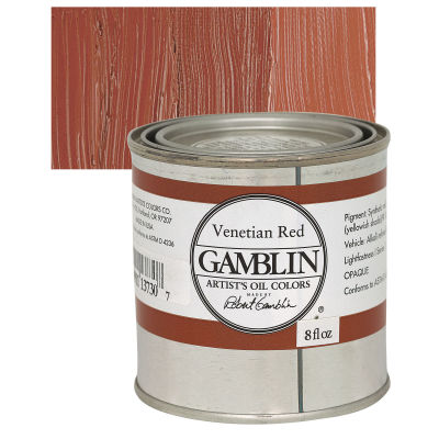 Gamblin Artist's Oil Color - Venetian Red, 8 oz Can