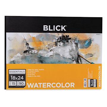 Open in modal - Blick Essentials Watercolor Pad - 18" x 24", 90 lb, Tapebound, 15 Sheets