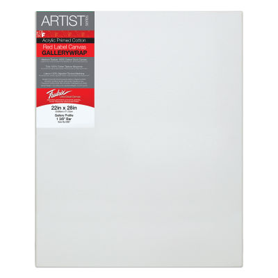 Fredrix Gallerywrap Cotton Canvas - Front of canvas showing label