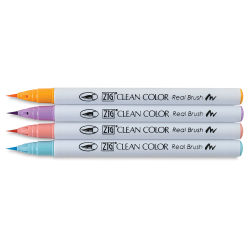Zig Clean Color Real Brush Pen Set - Components of Pale Colors Set of 4 