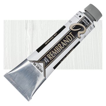 Open in modal - Rembrandt Artists' Oil Color - Mixing White, 40 ml tube and swatch