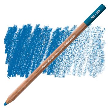 Open in modal - Caran d'Ache Pastel Pencil - Ice Blue pencil and swatch