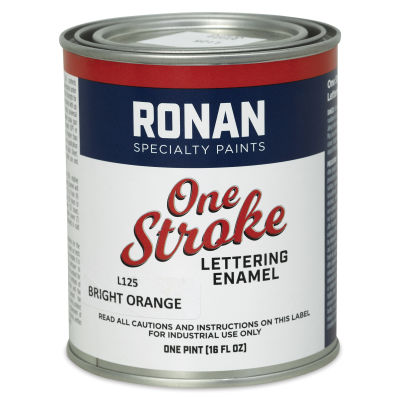 Ronan One Stroke Lettering Enamel - Bright Orange, Pint (Front)