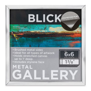 Blick Metal Gallery Frame-Silver, 6” x 6”, Front of Frame
