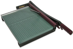 StakCut Green Board Paper Trimmer - Left angle view of 15" Cut Trimmer