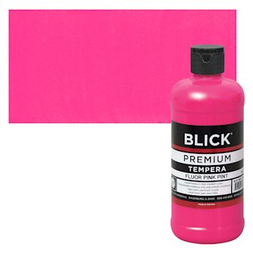Open in modal - Blick Premium Grade Tempera - Fluorescent Pink, Pint and swatch