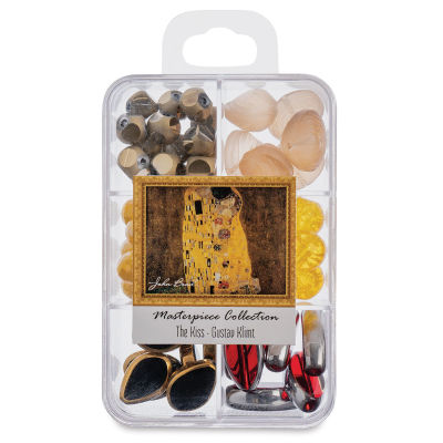 John Bead Masterpiece Collection Glass Bead Box - The Kiss/Gustav Klimt (Front of packaging)