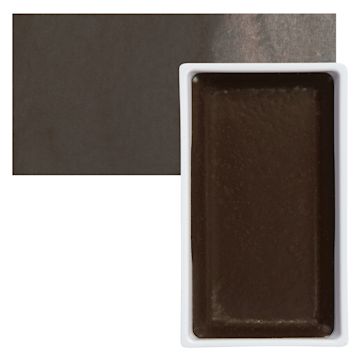 Open in modal - Kuretake Gansai Tambi Watercolor Pan - Graphite Brown pan and swatch