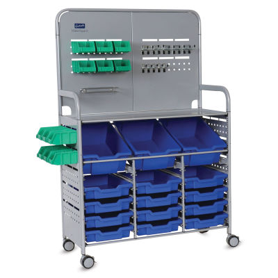 Gratnells Makerspace Cart - Silver with Royal Blue