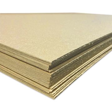 Open in modal - Flipside Kraft Corrugated Cardboard Sheets - E Flute, 32" x 40" x 1/16", Pkg of 25, stacked