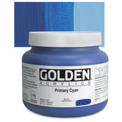Golden Heavy Body Artist Acrylics - Primary Cyan, 32 oz Jar