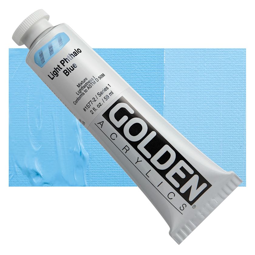 Golden Heavy Body Artist Acrylics Light Phthalo Blue, 2 oz BLICK Art Materials