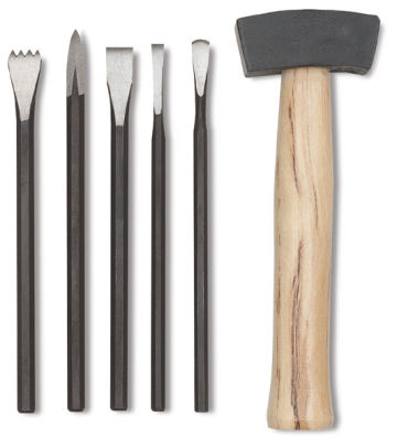 Sculpture House Stone Sculpture Tool Set - Component Tools Shown vertically