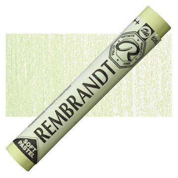 Open in modal - Rembrandt Soft Pastel - Cinnabar Green Light 626.10 pastel and swatch