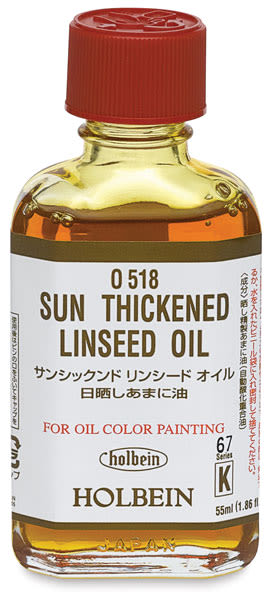 Holbein Sun-Thickened Linseed Oil - Front of 55 ml bottle
