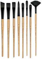 Brown Synthetic Flat & Round Brushes by Artist's Loft® Necessities™