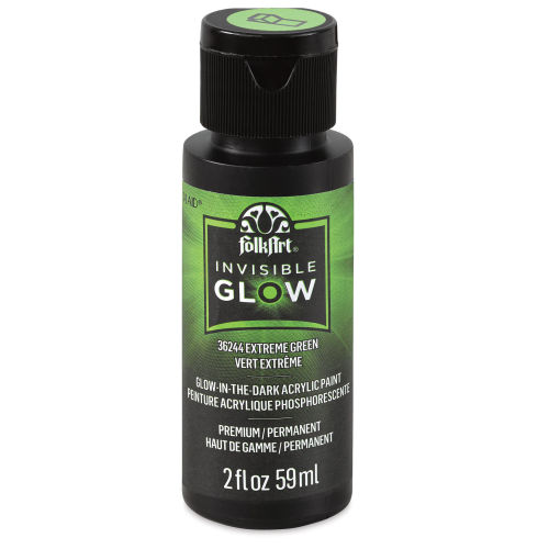 FolkArt Neon Blacklight Acrylic Craft Paint, Matte Finish, Green, 2 fl oz 